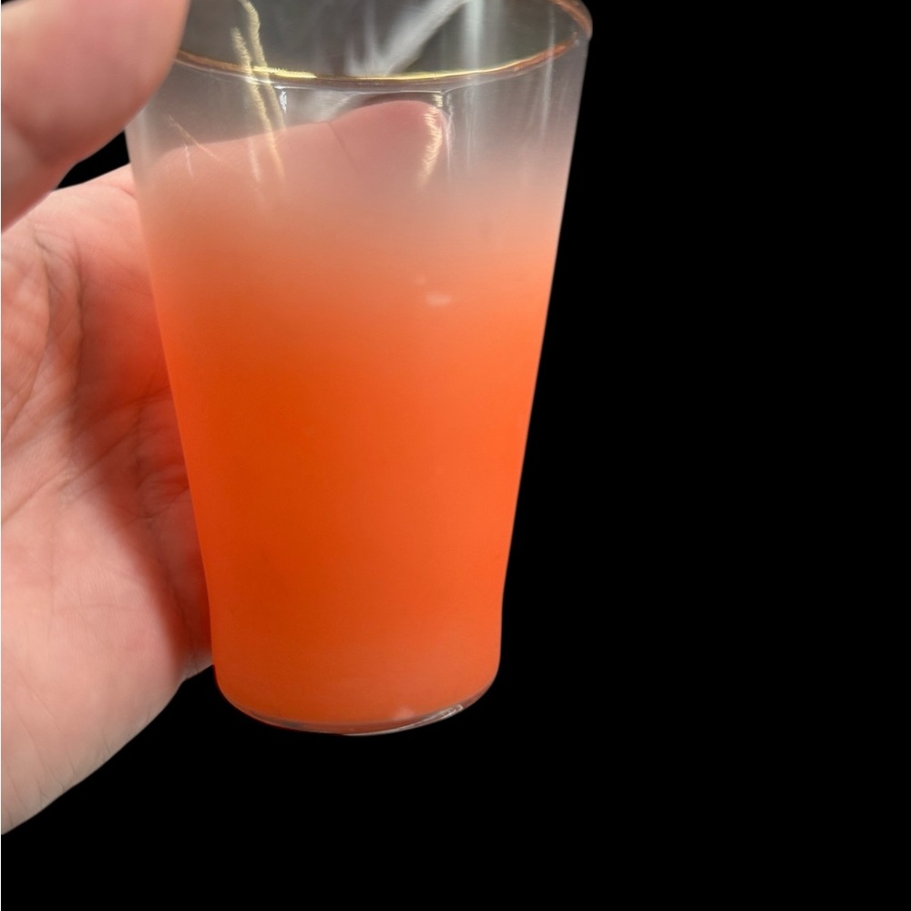 Blendo Vintage Tumblers & Juice Glasses Set of 4 Frosted Orange Gold Rim MCM - Picture 12 of 12